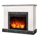 Camino Elettrico da Pavimento 85x110x27 cm Effetto Fiamma 1500W Madeira lux & Lorance Ivory/dark gray