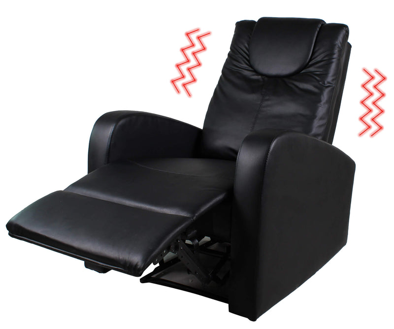 Poltrona Alzapersona Vibromassaggio Elettrica 1 Motore in Similpelle Vandi Nera