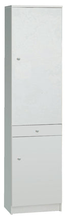 Armadio 2 Ante 1 Cassetto 46x183x34 cm Bianco Lisco