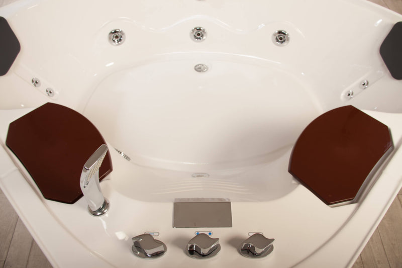 Vasca Idromassaggio Angolare 2 Posti Cromoterapia Vorich Katrin Bianca Varie Misure