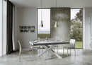 Tavolo Allungabile 160-264x90x77 cm Volantis Premium Cemento Telaio Bianco 