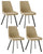 Set 4 Sedie 48x60xH87 cm in Microfibra Fox Beige