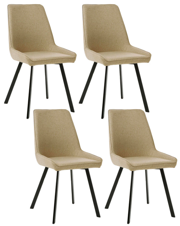 Set 4 Sedie 48x60xH87 cm in Microfibra Fox Beige prezzo