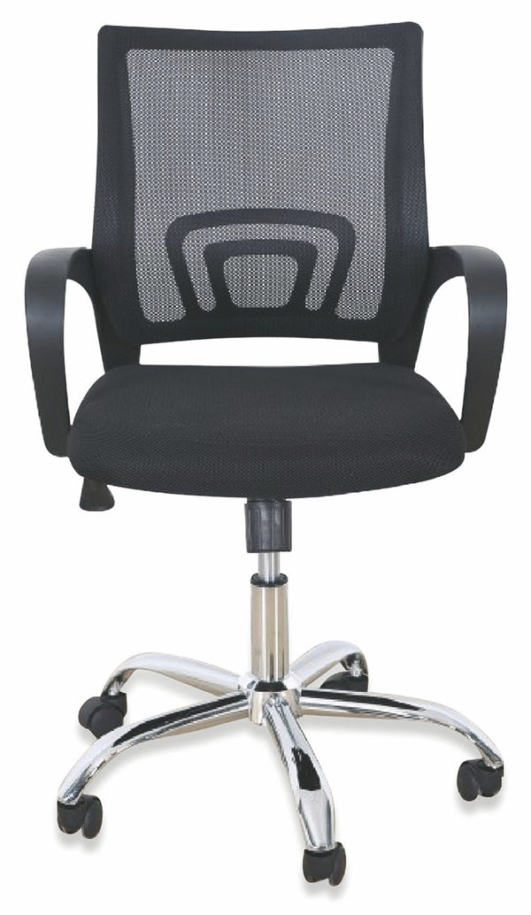 sconto Soriani H96 Schwarzer, verstellbarer Bürostuhl aus Netzgewebe