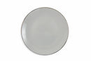 Set 6 Piatti Piani Ø26,5x2,5 cm in Gres Villa d'Este Home Tivoli Royal Passion Grigio Chiaro