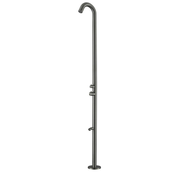 sconto Gartendusche 228,9 x 18 x 25 cm mit Sined Quartu Brausekopf und Fußwascher Gunmetal