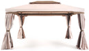 Gazebo da Giardino 3x4 m in Alluminio con Tende Cipro Ecrù