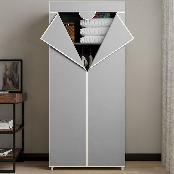Armadio in tessuto TNT Guardaroba Appendiabiti con ripiano 70x46x160 cm Grigio online