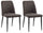 Set mit 2 Stühlen 46 x 52 x 87 cm in brauner Mikrofaser