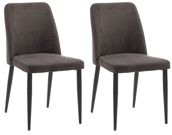 Set mit 2 Stühlen 46 x 52 x 87 cm in brauner Mikrofaser acquista