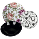 Servizio Piatti 18 Pezzi in Porcellana e Gres VdE Tivoli 1996 Rose Baroque