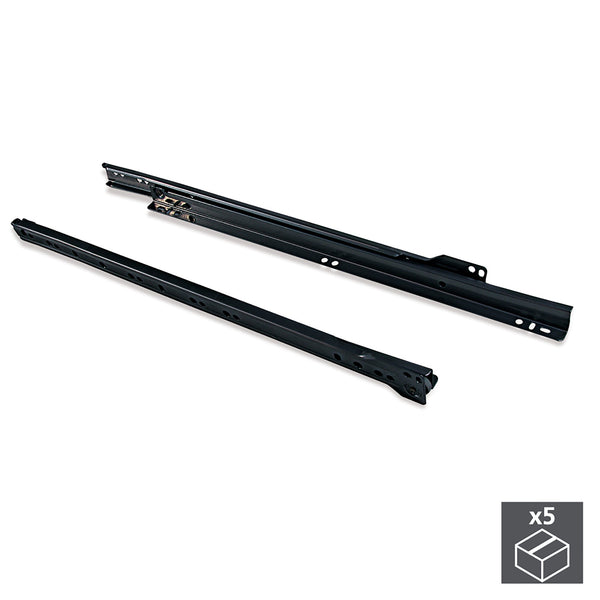 Emuca Rollensatz für 450 mm Teilauszug Schubladen Schwarz 5 Stück online