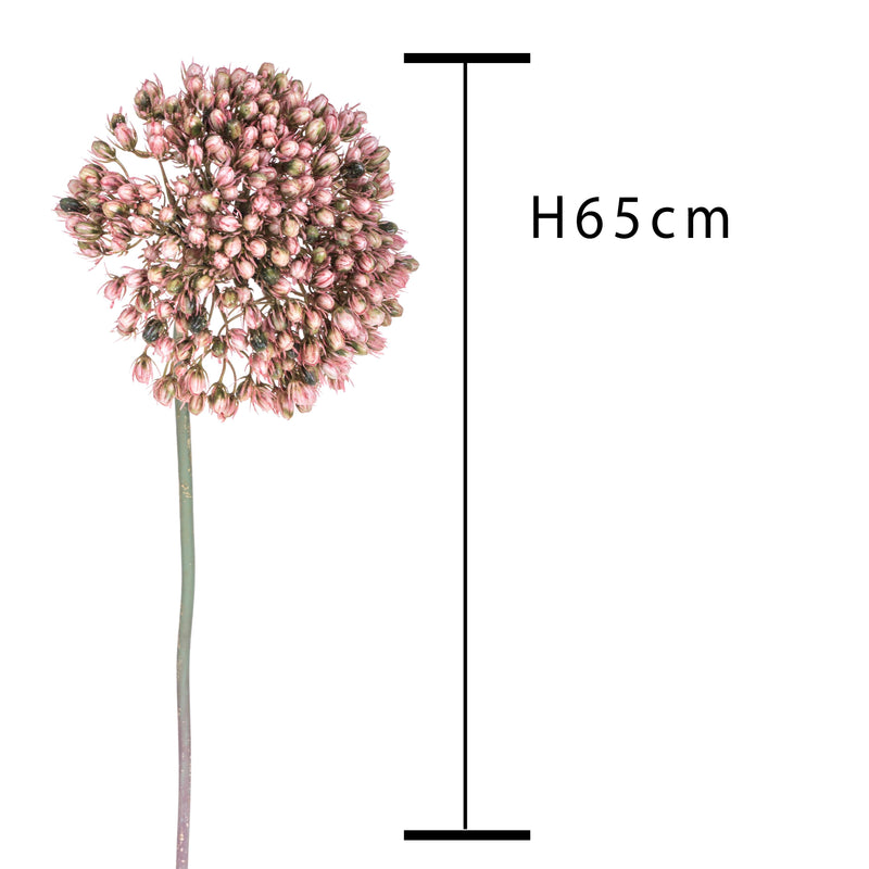 Set 4 Fiori Artificiali di Allium Altezza 65 cm Rosa