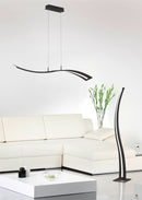 Lampada a Sospensione da Interno a LED in Metallo Nero Opaco