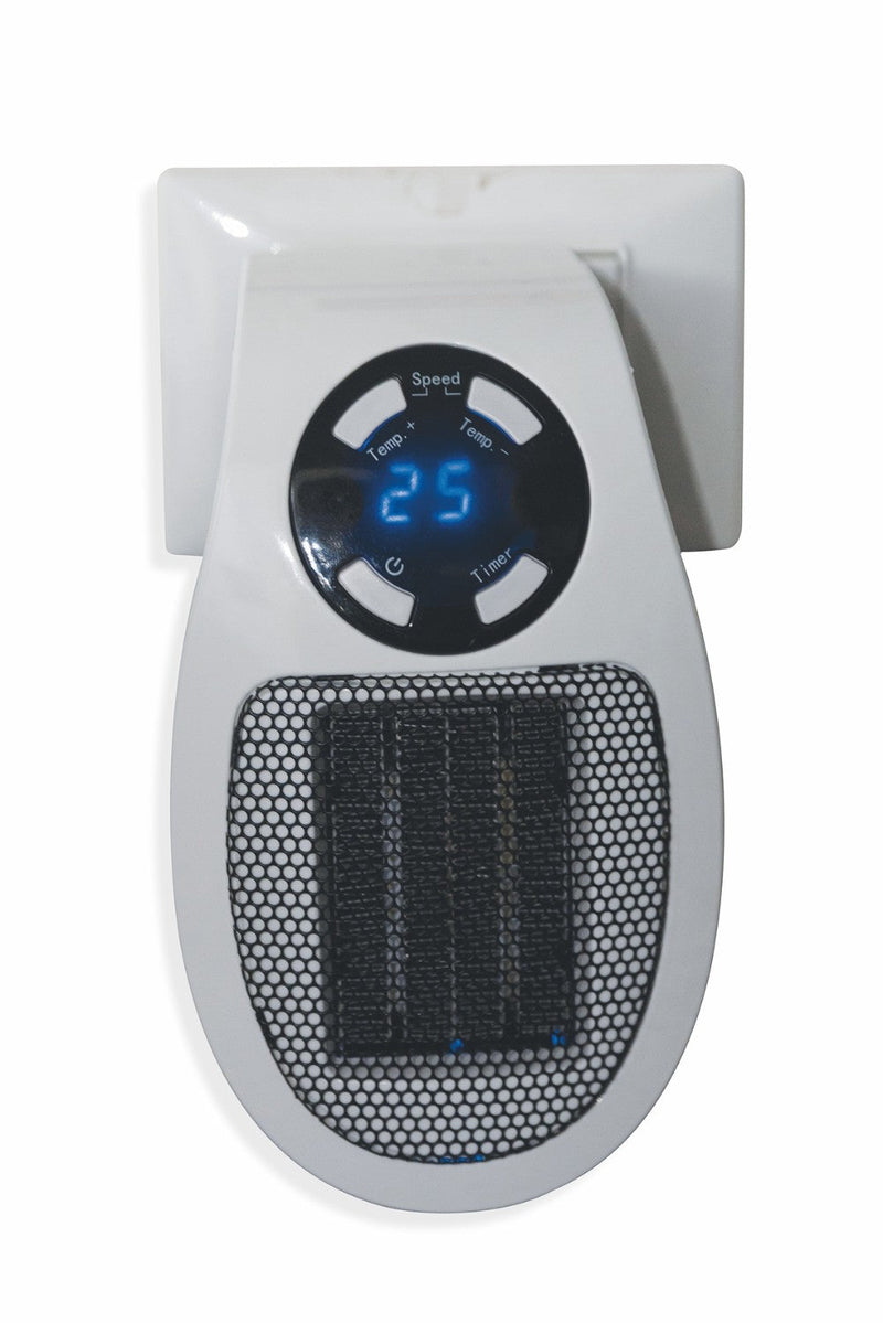 Stufa Stufetta da Parete 500W con TelecomandoDisplay LCD Kooper Pluggy Bianco