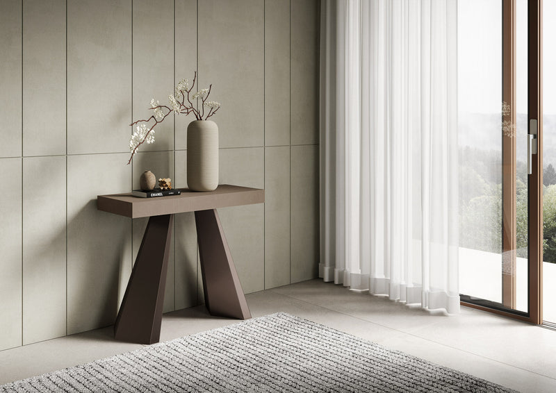 Consolle Allungabile 90-196x40x77 cm Diamante Small Tortora Telaio Orso 