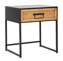 Comodino 1 Cassetto 45x40x51,5 cm in Metallo e Legno