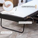 Brandina Pieghevole con Materasso H10 cm 80x200 cm Struttura in Acciaio con Ruote e Doghe
