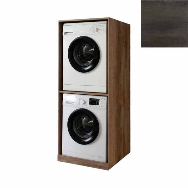 sconto Mobile Lavanderia a Colonna per Lavatrice e Asciugatrice Senza Ante 70x70x174A cm in Nobilitato Unika Olmo Scuro