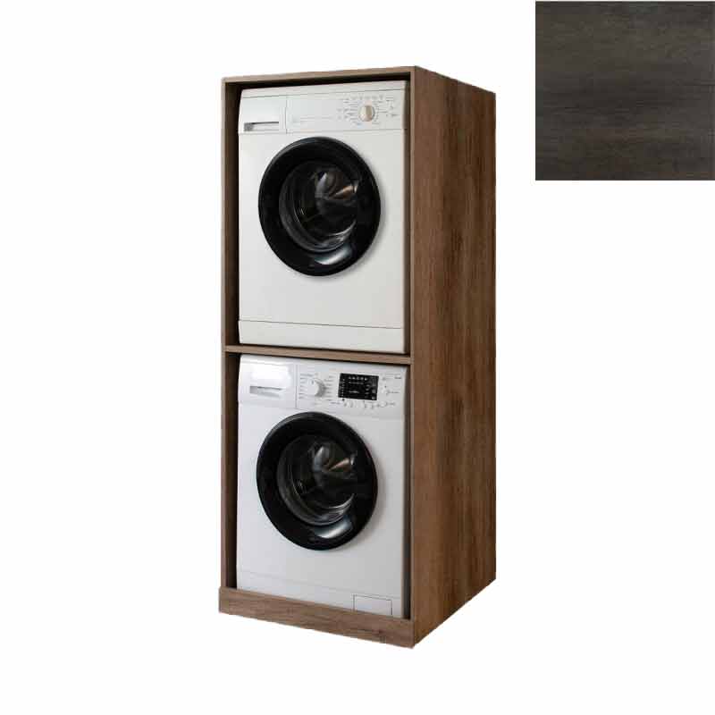 Mobile Lavanderia a Colonna per Lavatrice e Asciugatrice Senza Ante 70x70x174A cm in Nobilitato Unika Olmo Scuro