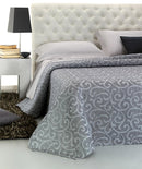 Copriletto Matrimoniale in Jacquard Tinto Filo Cober Zarina Grigio Perla