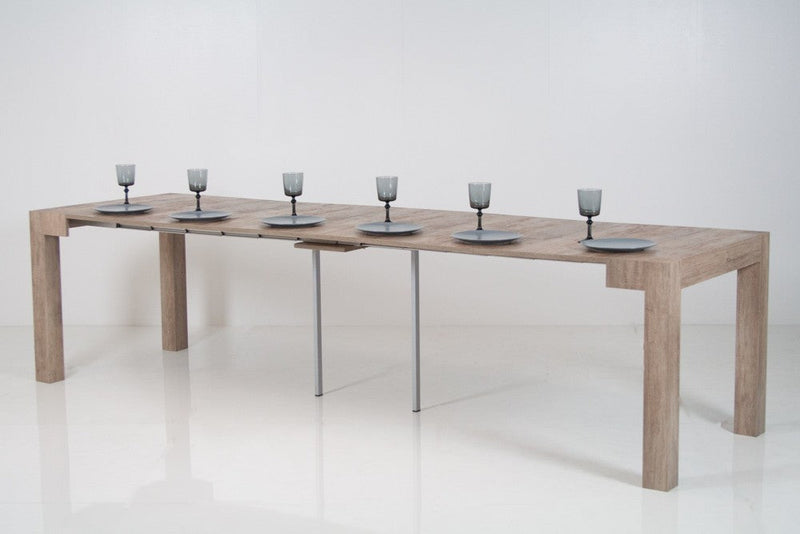 Consolle Allungabile in Legno H76,6x46x90/306cm Look Pietra Classica