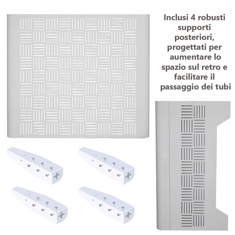 Copri Condizionatore da Esterno Medium 100x54/60x85 cm in Acciaio Zincato Bianco