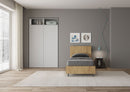 Letto Singolo Testata Dritta Demas Bianco Frassino Varie Misure