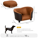 Divanetto per Cani e Gatti 70x48x40 cm con Cuscino  Supreme Marrone