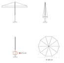 Ombrellone da Giardino Ø3,5 m Palo Ø48 mm in Legno Telo in Acrilico Danieli Havana Ecrù
