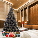 Albero di Natale Luxury 180 cm 654 Punte Nero e Oro Base a Croce Design Premium