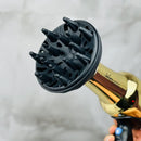 Asciugacapelli Professionale 2000W con Diffusore e Beccuccio Styling per Asciugatura Rapida Oro      