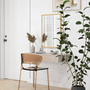 Specchio da Parete Rettangolare 50x70 cm con Ganci in Vetro e MDF Color Legno      