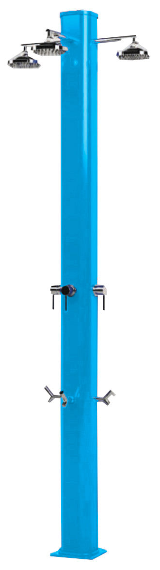 Doccia da Giardino a 3 Soffioni Miscelatore e Lavapiedi Arkema Big Jolly Light Blu online