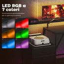 Scrivania da Gaming Angolare 192,5x80x86,5 cm con Hub di Ricarica Luci LED e Supporto Monitor in Legno e Acciaio Nero      