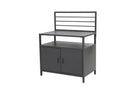 Modulo Componibile Ompagrill con Piano di Lavoro e Armadietto 100x61,5x130 cm in Alluminio Verniciato Nero