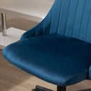 Sedia Operativa da Ufficio 50x58x77-85 cm in Tessuto Effetto Velluto Blu