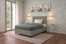 Letto Singolo Contenitore Imbottito Similpelle Cappuccino BoxMax Testata Flat Varie Misure