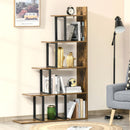 Libreria 5 Ripiani in Legno Effetto Invecchiato 102x30x160 cm  Marrone Scuro