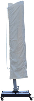 Ombrellone da Giardino Decentrato con LED 3,3x3,3m in Alluminio Telo in Poliestere Trastevere Bianco