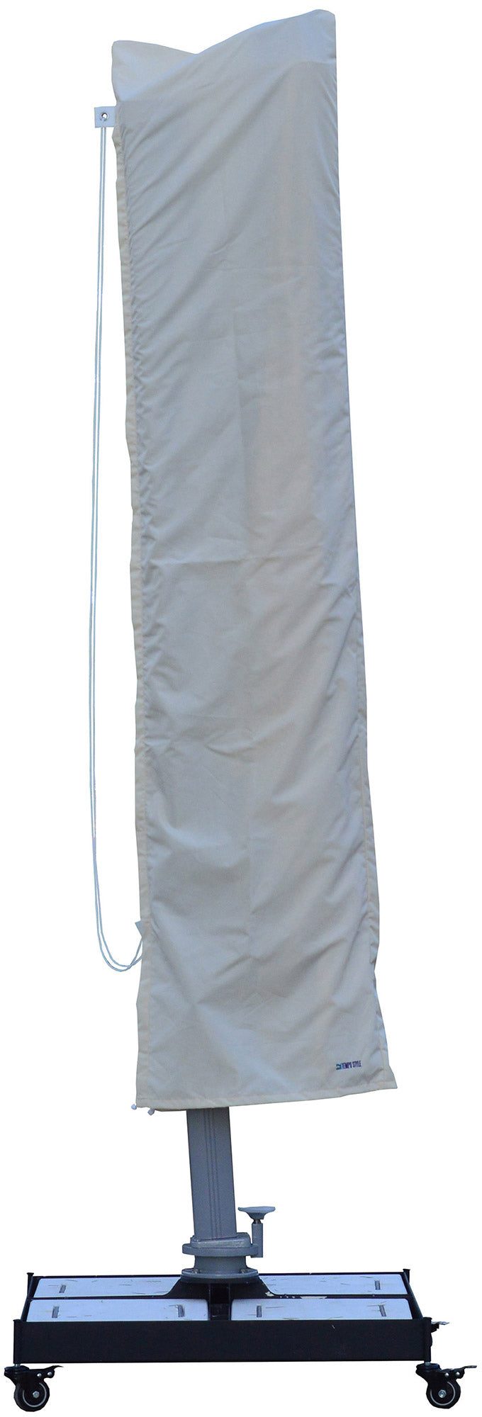 Ombrellone da Giardino Decentrato con LED 3,3x3,3m in Alluminio Telo in Poliestere Trastevere Bianco