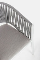 Set 4 Sedie 57x60x80h cm con Braccioli e Cuscini Florencia Bianco