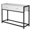Consolle Fissa 120x34x81 cm in Truciolare e Acciaio  Bianco e Nero
