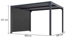 Pergola da Giardino 3,6x3 m in Alluminio con Tenda Laterale Grigio Antracite