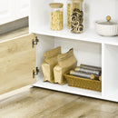 Isola da Cucina con Piano a Ribalta 116x79,5x91 cm in MDF Bianco e Legno Naturale