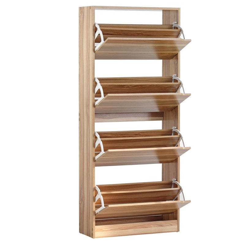 Scarpiera 4 ante 63x150x24 cm in Legno Melaminico Naturale