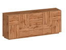 Credenza 4 Ante 3 Cassetti 220x44x86 cm Pongo 4A 3C Rovere Wotan  