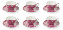 Set 6 Tazzine da Caffè Ø11,5x5 cm in Porcellana Villa d'Este Home Tivoli Japanese Rosa