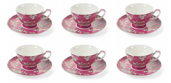 online Set 6 Kaffeetassen Ø11,5x5 cm in Porzellan Villa d'Este Home Tivoli Japanese Pink