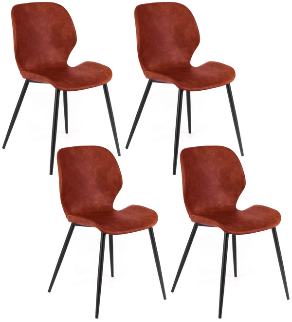 Set 4 Sedie 55x45xH83 cm in Soft-Touch Diana Cuoio online